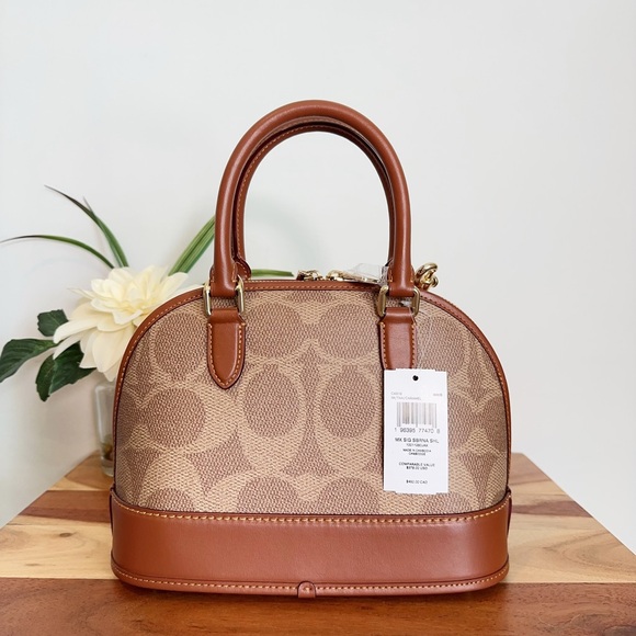 NWT Coach Sabrina Satchel Bag‎ In Signature Canvas - Picture 4 of 10